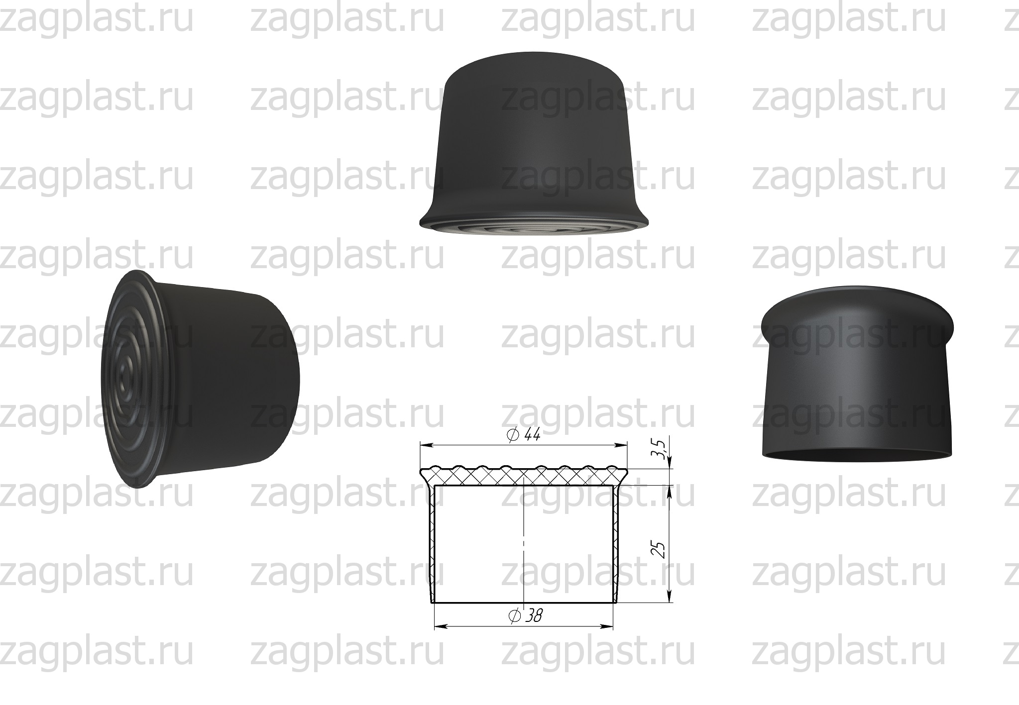 Заглушка наружная d=38мм