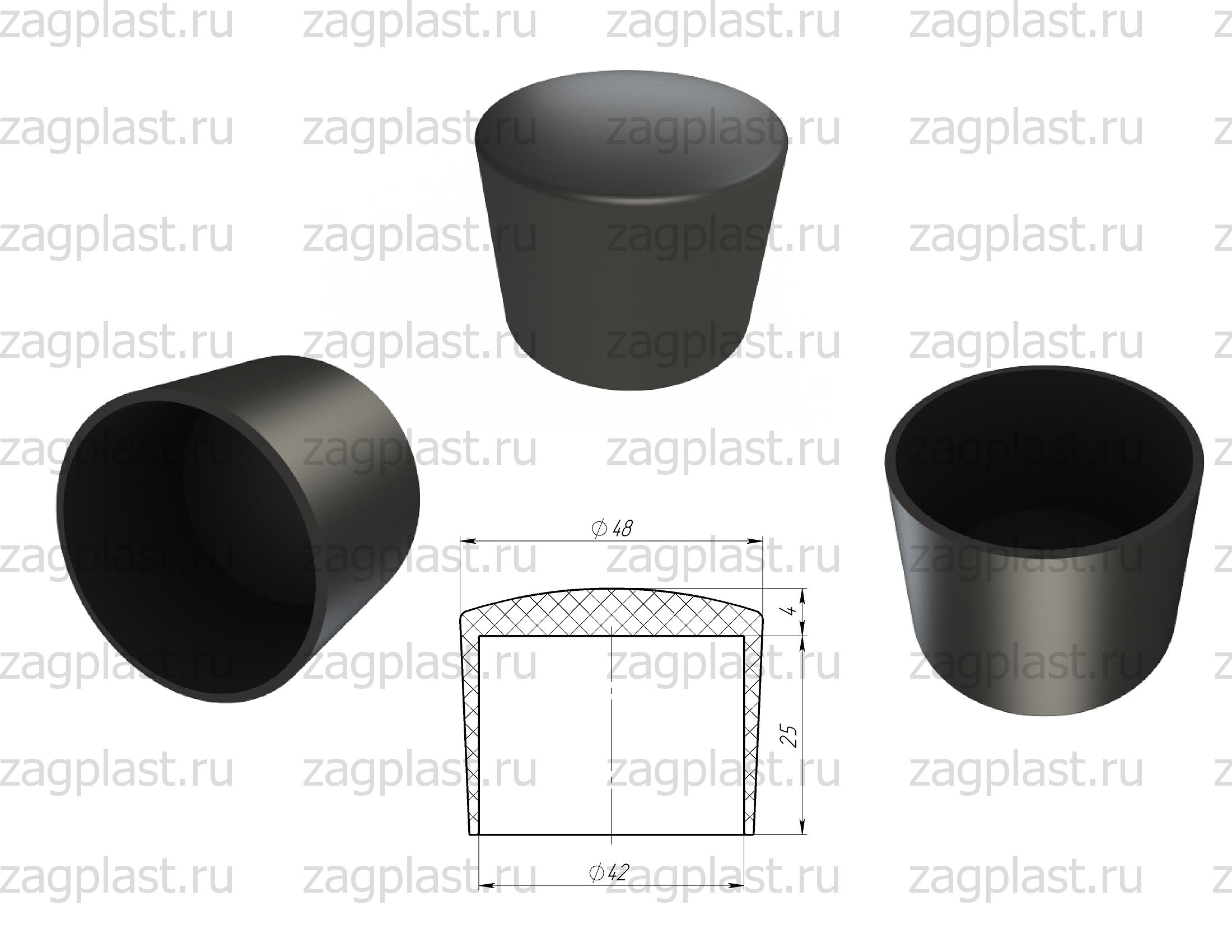 Заглушка наружная d=42мм