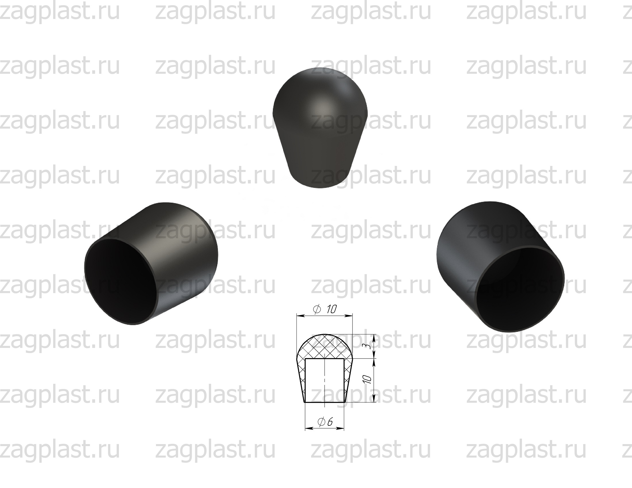 Заглушка наружная d=6мм
