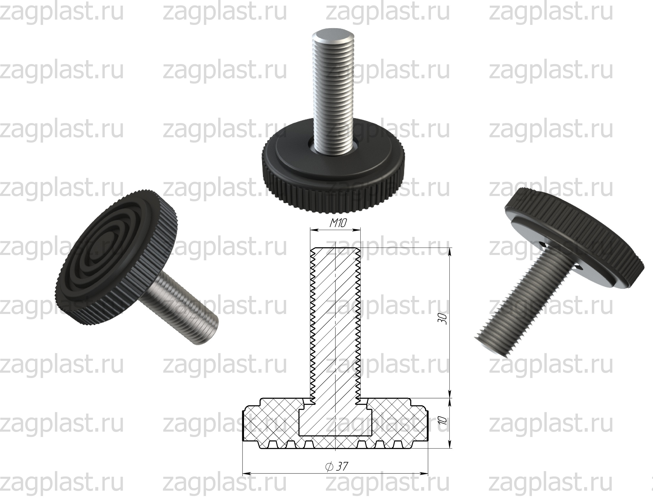 Резьбовая опора М10х30