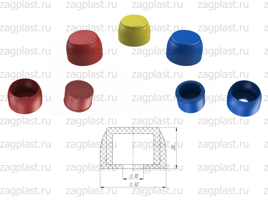 Составной колпачок на болт/гайку М8-М10 | Пластиковые заглушки для труб ...